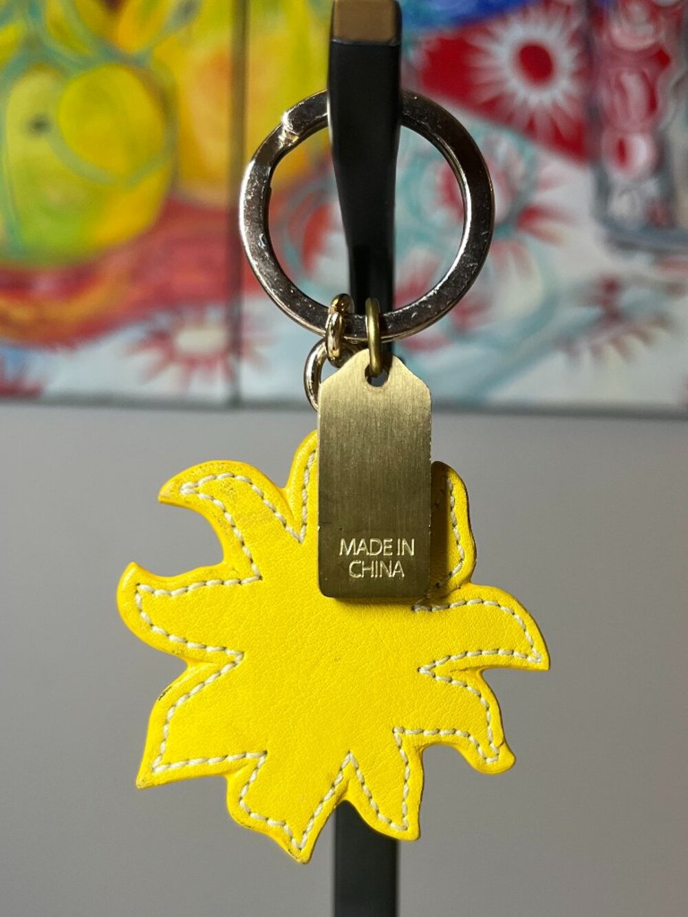 Coach RARE Sunflower Leather Bag Charm - Picture 2 of 2